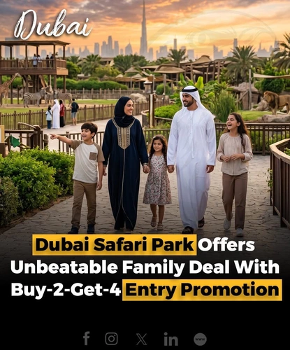 Dubai Safari Park has launched a limited-time “buy 2, get 2 free” deal, giving visitors four tickets for the price of two. The special bundle costs AED 234 and includes access to all six themed zones, safari tours, and live animal shows.