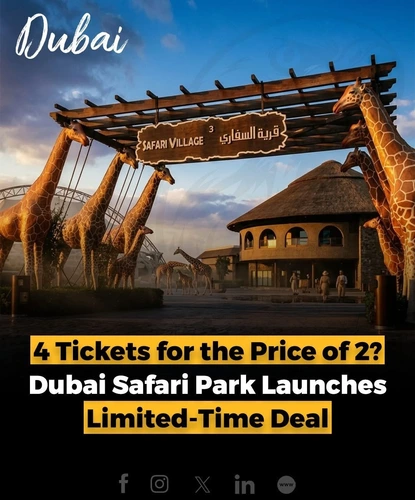 Enjoy Dubai Safari Park’s limited-time offers featuring exciting safari tours, close animal encounters, and live entertainment shows.