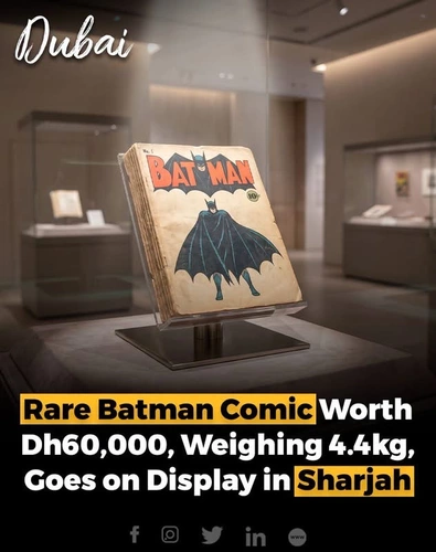 A rare Batman comic book worth Dh60,000 is attracting attention in Sharjah, UAE. Weighing 4.4kg, the exclusive edition is designed to look like a camera, complete with a detachable lens and viewfinder.