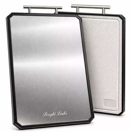 Bright Links USA Titanium Cutting Board – Premium Double Sided Pure Titanium Cutting Board with Wheat Straw, Juice Groove & Dishwasher Safe