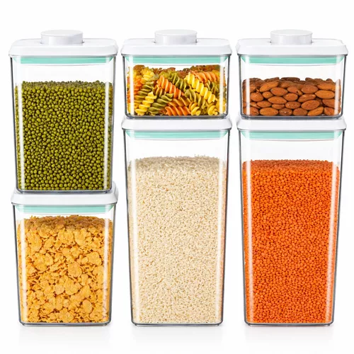Bright Links USA 6-Piece Airtight Food Storage Container Set – 3 Sizes, Stackable BPA-Free Pantry Containers with Lids
