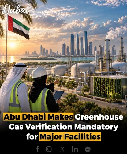 Abu Dhabi has introduced a mandatory greenhouse gas verification system for facilities operating in targeted sectors and meeting specified emissions thresholds. The new framework requires covered facilities to measure, report and verify their emissions data.