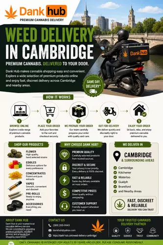 Convenience is changing the way people access legal cannabis. Dank Hub combines a user-friendly online platform, premium product selection, and dependable weed delivery in Cambridge to create a simple and reliable shopping experience for eligible adults. Find out more at https://dank-hub.com/weed-delivery-cambridge/.