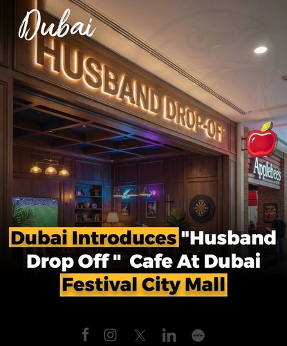 Dubai Festival City Mall has introduced a fun new concept called the "Husband Drop-Off" café. While shoppers enjoy a stress-free shopping experience, their partners can relax at the café, play games, or watch TV.