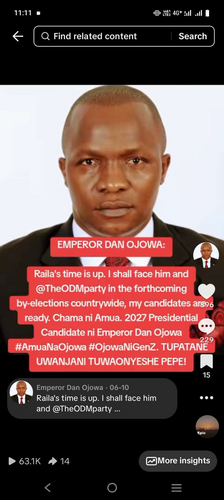 Join Dan Ojowa for President ground rallies from 1/08/2025 across Kenya #OjowaForPresident2027. Gen Z!