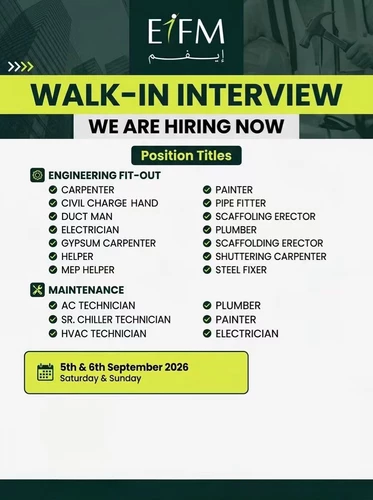 EIFM Conducting Walk in Interview in Dubai, UAE