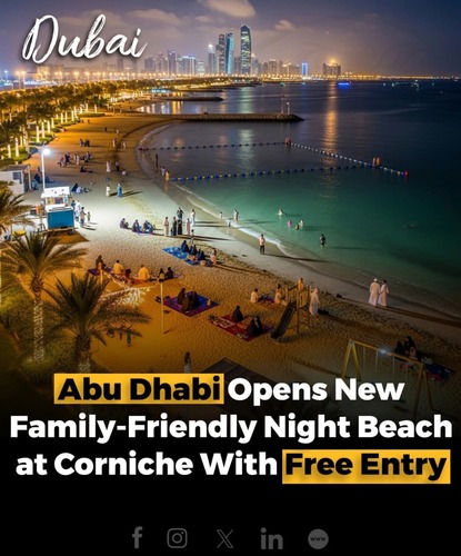Abu Dhabi has launched a new family-friendly night beach at the Corniche, offering residents a safe and fun way to enjoy the outdoors after sunset.