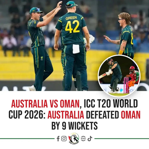 Australia signed off their 2026 ICC Men’s T20 World Cup campaign with a dominant 9-wicket win over Oman at the Pallekele International Cricket Stadium in Kandy 🏏🔥
