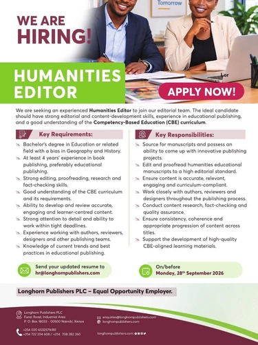 Exciting Job Opportunities at Longhorn Publishers PLC