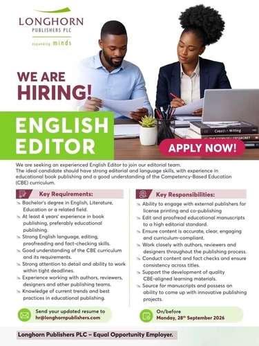 Exciting Job Opportunities at Longhorn Publishers PLC
