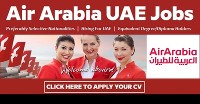 Air Arabia Careers For Cabin Crew Staff & Other Jobs in 2025
