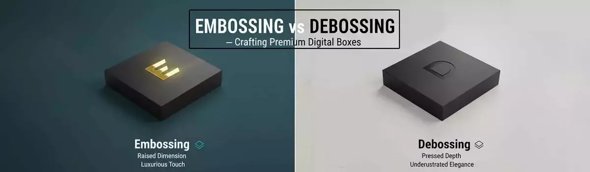 Embossed Logo Design for Custom Packaging Boxes by We Custom Boxes