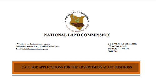 19 Vacancies Open At National Land Commission