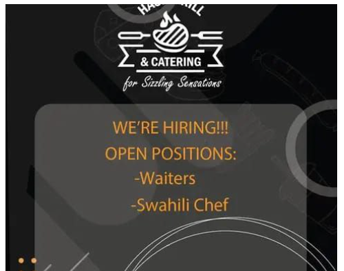 Hash Grill Hiring Waiters And Chef