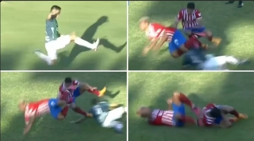 Fans In Shock After Witnessing Horrific 'Double Tackle' In Honduras' First Division, It's Crazy