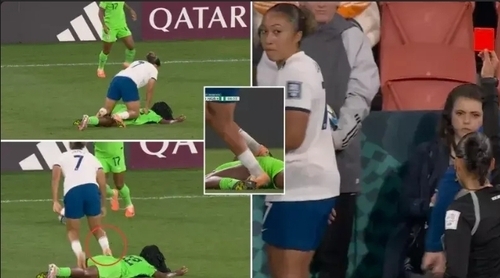 Lauren James Handed Straight Red Card For Stamping On Nigeria's Michelle Alozie