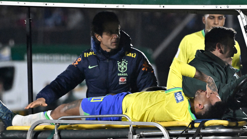Brazil's Neymar Suffers Knee Injury In Uruguay Match