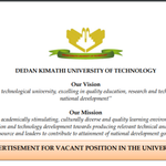 Expression Of Interest For Investors At Dedan Kimathi University Of Technology Science And Technology Park
