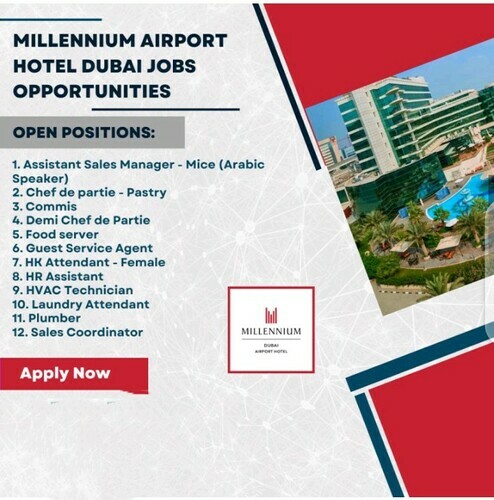 Potential Career Path and Job Vacancy At Millennium Airport Hotel Dubai 2023