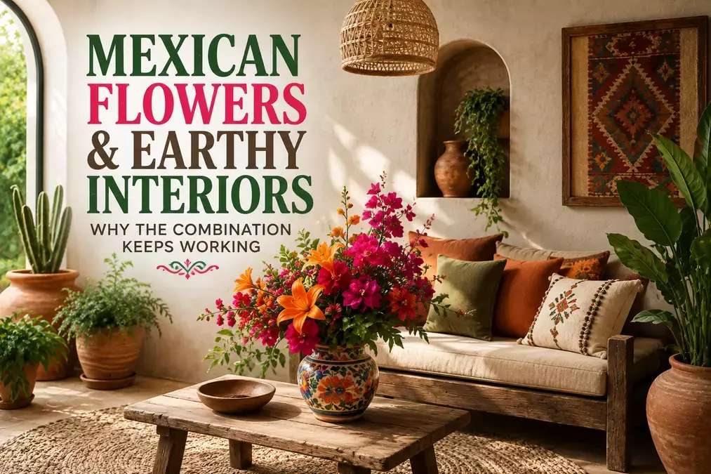 Mexican Flowers and Earthy Interiors: Why the Combination Keeps Working