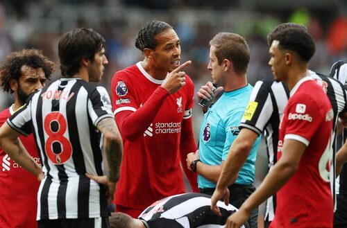 Liverpool Defender Van Dijk Charged By FA After Red Card Against Newcastle