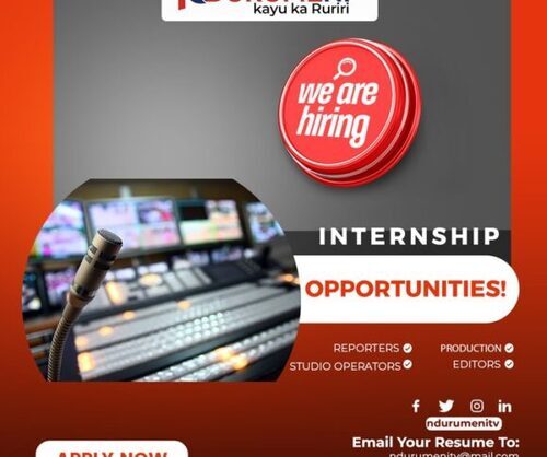 Internship Opportunity Open At Ndurumeni TV