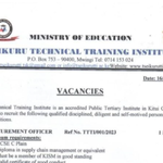 Tseikuru TTI Hiring : Procurement Officer, Accounts Clerk And Driving School Instructor
