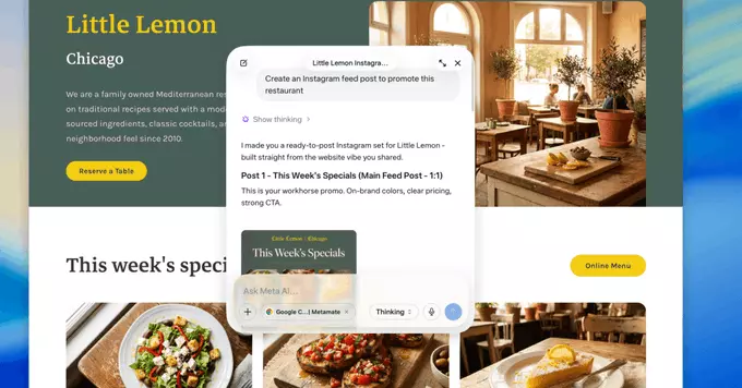 Meta AI App: Share Your Window & Connect Google Workspace