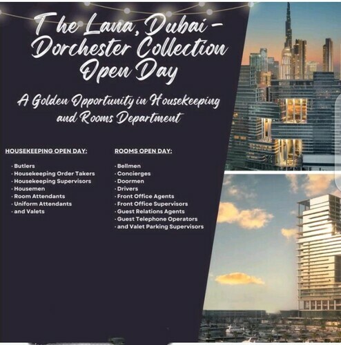 The Lana, Dubai – Dorchester Collection Open Day: A Golden Opportunity in Housekeeping and Rooms Department