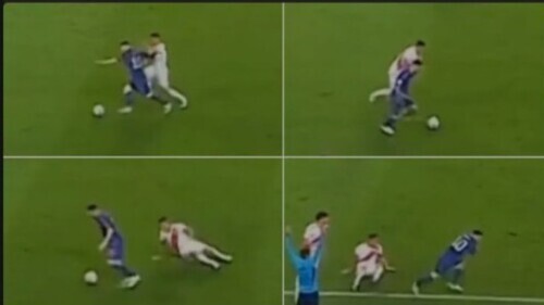 Lionel Messi Toys With Peru Defender