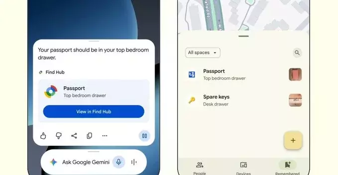 Gemini's Find Hub Remembers Where You Put Things