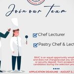 BIHC Hiring Chef Lecturer And Pastry Chef & Lecturer