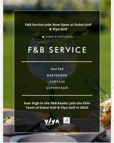 Soar High in the F&B Realm: Join the Elite Team of Dubai Golf & Viya Golf in 2023!