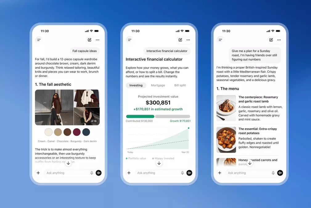 ChatGPT Intelligent UI Adds Interactive Charts and Buttons