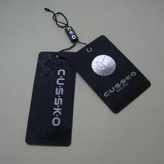 Custom spot UV tags for a simple brand finishing look