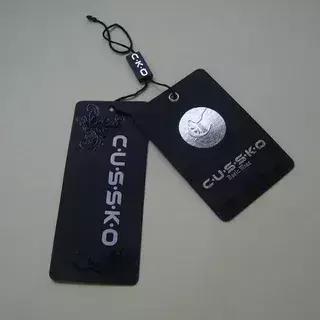 Custom spot UV tags for a simple brand finishing look