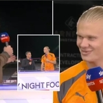 Jamie Carragher And Erling Haaland Share Hilarious Exchange During Post-Match Interview