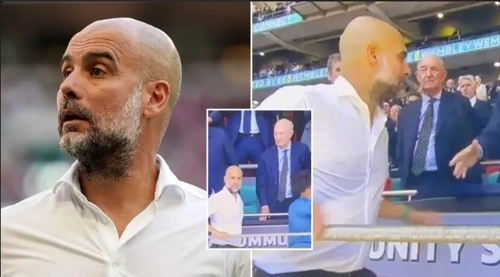 Fans Spot Pep Guardiola Snub Former Manager During Community Shield Medal Ceremony