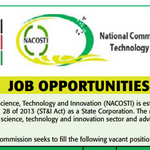 8 Vacancies Open At NACOSTI