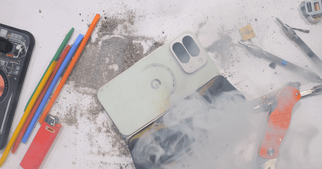 Google Pixel 10 Pro Fold Goes Up In Smoke
