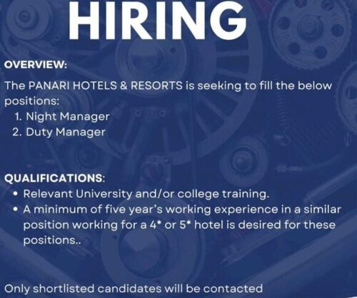Panari Hotel Hiring : Duty And Night Manager