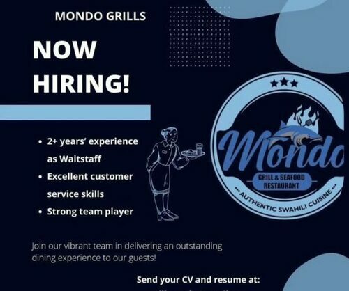 Mondo Grills Hiring Wait Staff