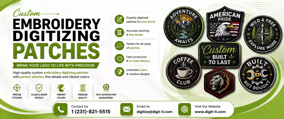 Custom Embroidery Patches Digitizing Service for Machine-Ready Files