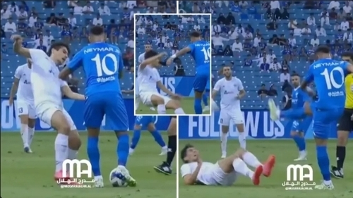 Neymar Absolutely Lost His Head As He Pushed And Kicked The Ball At Rival Player