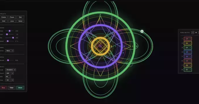Musical Spirograph: Create Generative Art and Music in Your Browser