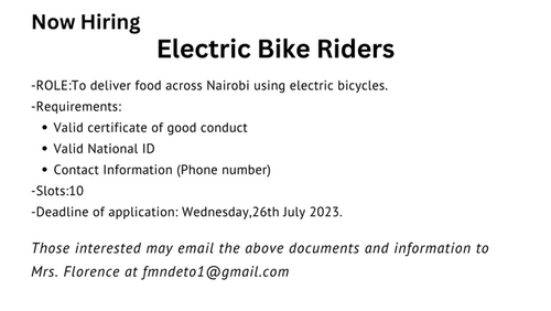 Electric Bike Riders Needed