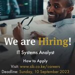 Standard Investment Bank Hiring IT Systems Analyst