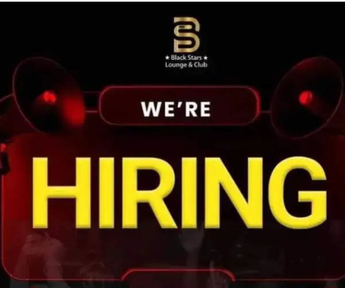 Black Stars Hiring : Waiters, Waitresses, Hostesses, Marketer And Manager