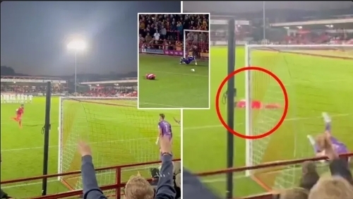 The Worst Penalty You'll Ever See Took Place During Accrington Vs. Bradford, The Fans Behind The Goal Made It