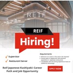 Reif Japanese Kushiyaki: Careers & Jobs Vacancies 2023 | The Best Japanese Restaurant in Dubai